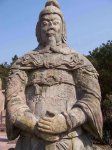 Southern Song Dynasty statue of a tomb guardian. Note the breastplate with X-shaped scales..jpg